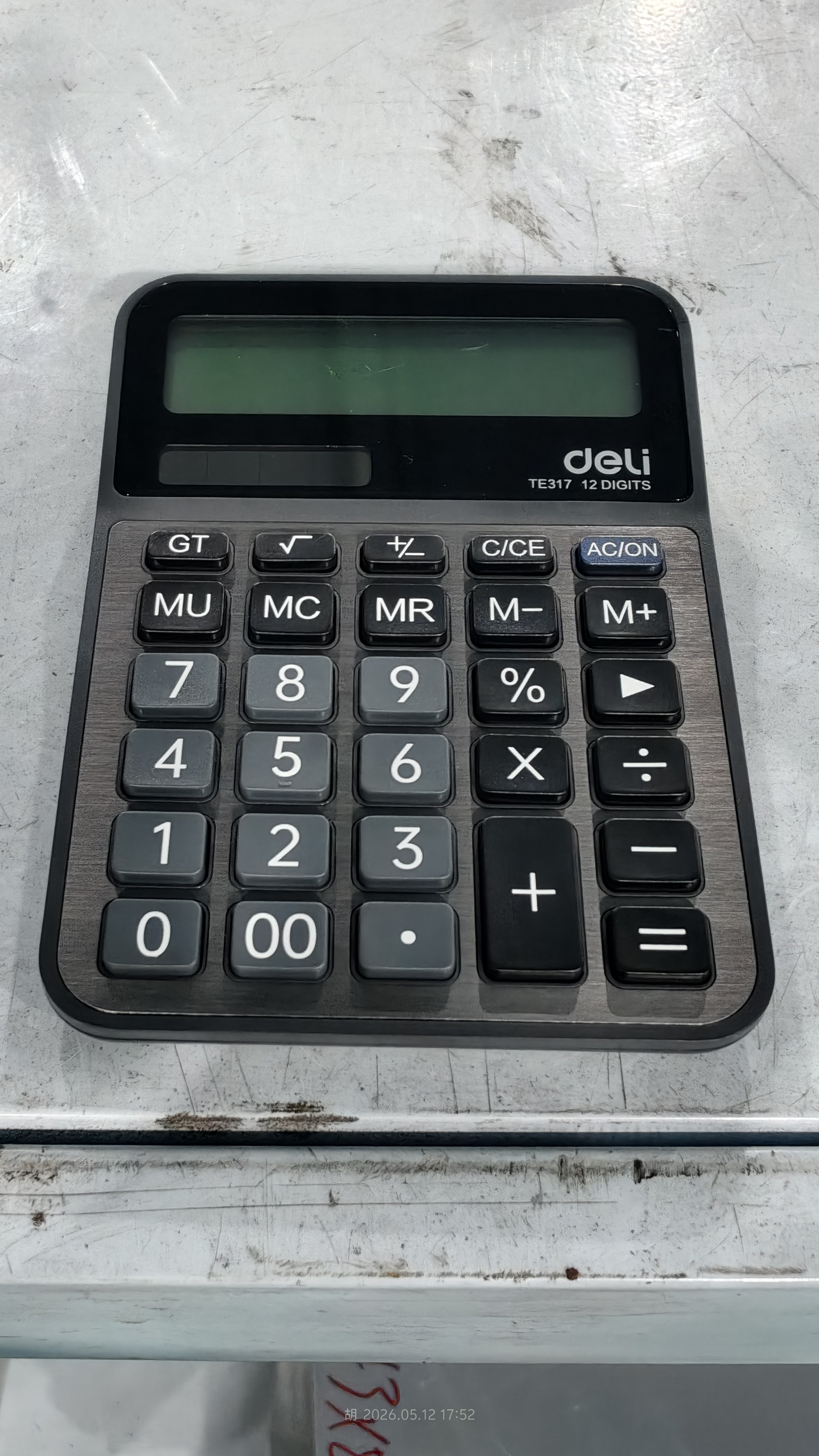 得力（deli）计算器双电源宽屏金属面板计算器办公桌面无语音计算器 金融财务计算机 办公文具学习用品 TE317 实拍图