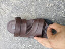 回力凉鞋男士冬季休闲户外沙滩鞋运动百搭皮面防滑耐磨爸爸开车鞋子男 黑灰 39 实拍图