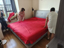 水星家纺结婚床上四件套60s长绒棉红色刺绣婚庆床单被套新婚礼物1.5m床 实拍图