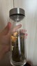 希诺抗菌玻璃杯双层防烫办公车载水杯男高档泡茶杯子XN-9607KT 410ml 实拍图