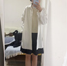 优衣库牛津纺衬衫式连衣裙/长袖女装合作款/裙子483822 30 浅米色 M 实拍图