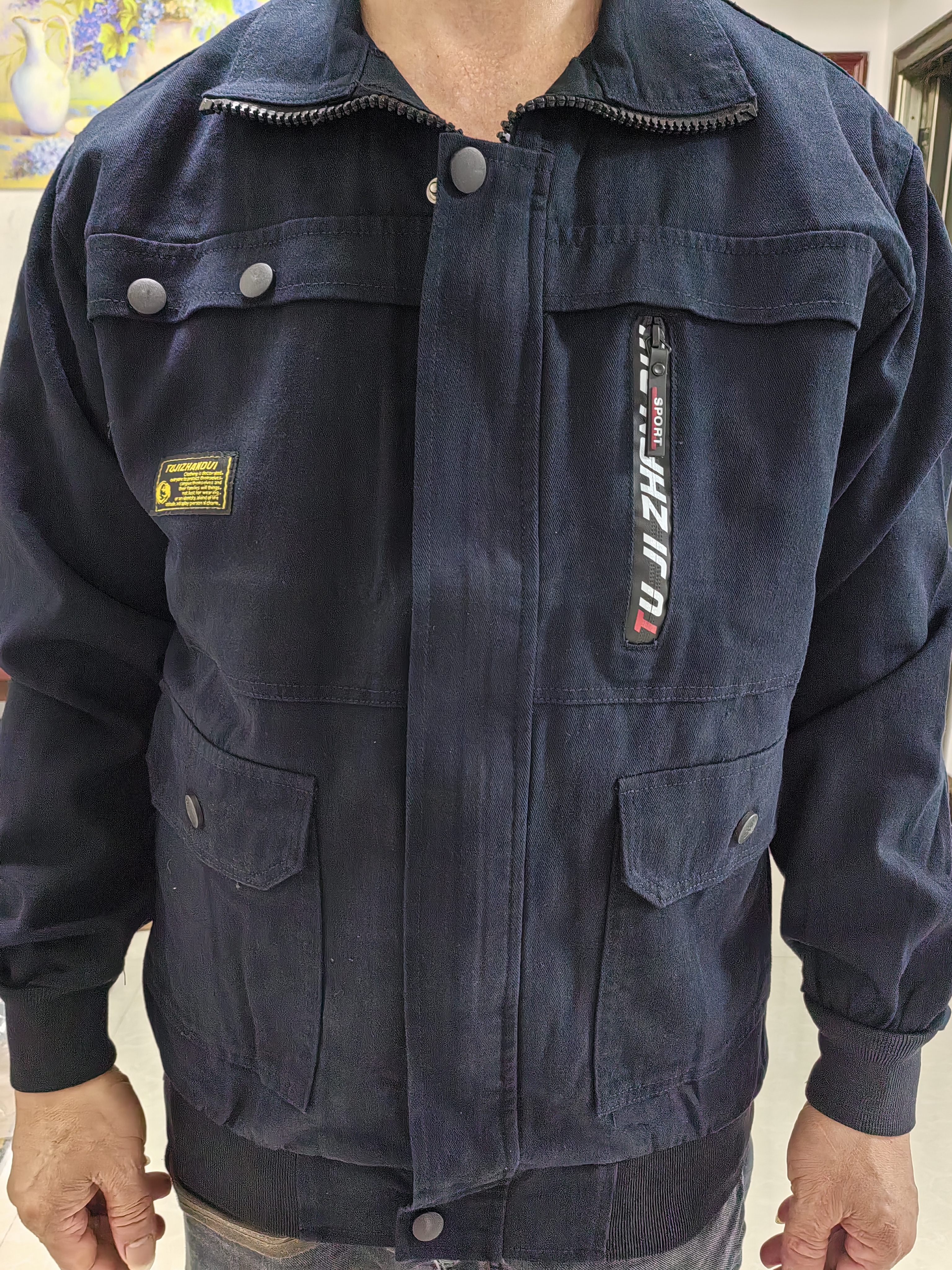 诚墨（CHENGMO）纯棉耐磨秋冬工作服套装男劳保服春秋季电焊工服防烫建筑工装户外 纯棉【630藏青单上衣】只有上衣 XL 175/XL建议体重120-140斤 实拍图