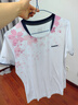川崎（KAWASAKI）羽毛球服女款速干T恤运动短裙繁花似锦两件套装A2808 霜白 L 实拍图