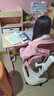 读书郎儿童学习书桌椅套装可升降中小学生桌椅子写字家用课桌香草蓝T12 1米楹木桌+加高书架+追背椅 粉 实拍图