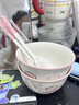 釉下彩可爱卡通碗碟套装家用高颜值陶瓷碗筷盘餐具 2碗2勺 4件套 实拍图