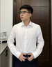 罗蒙（ROMON）短袖衬衫男士2026夏季凉感棉质上衣商务休闲正装白衬衣MQ21白色40 实拍图
