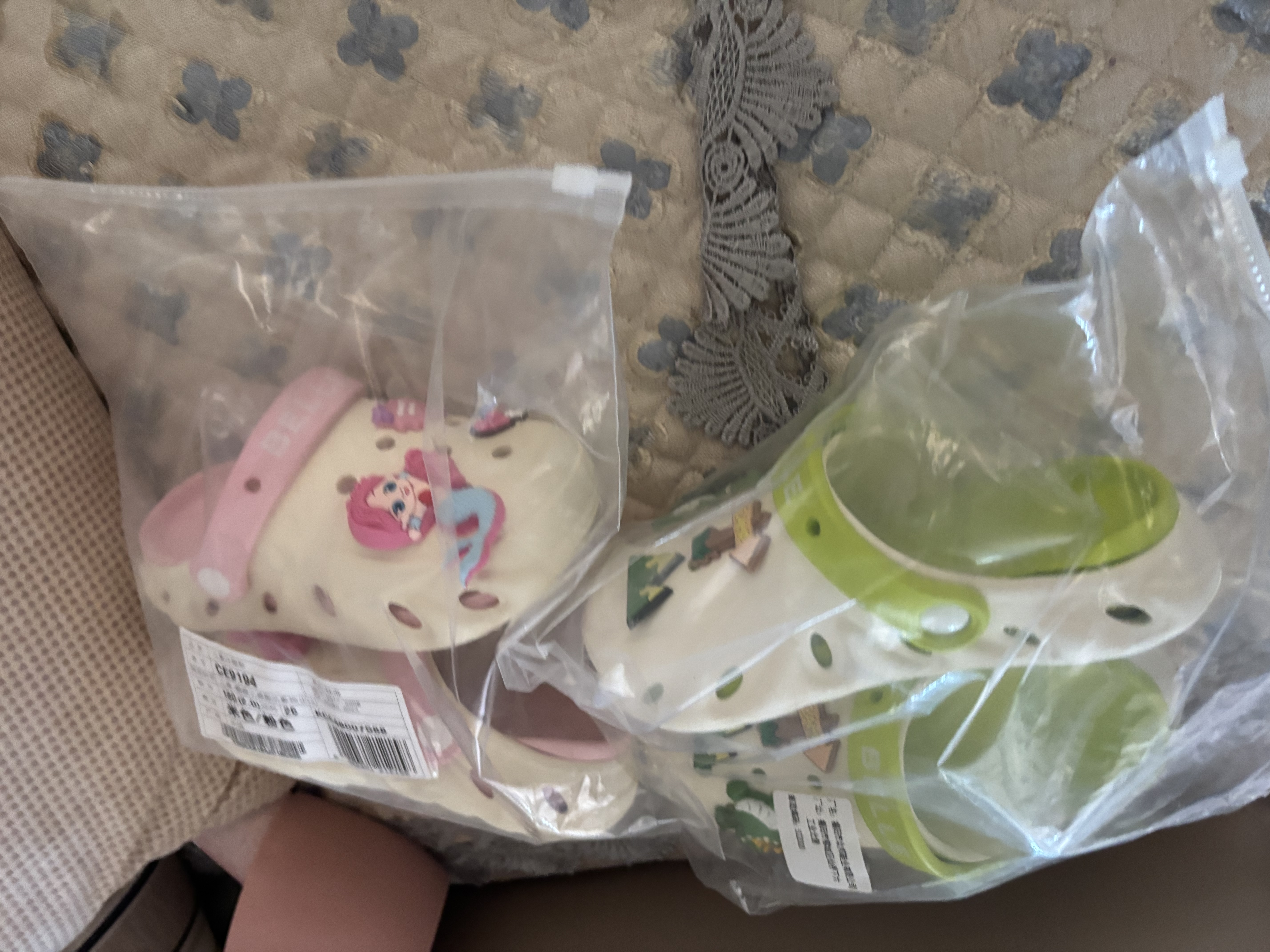 百丽童鞋26夏季新品男女童卡通洞洞鞋凉鞋宝宝拖鞋沙滩鞋绿色/米色28 实拍图