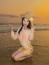 南木熊泳衣女新款橘色辣妹比基尼三件套度假海边泳装性感女士温泉游泳 橘色三件套【80-115斤】 实拍图