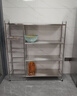 帅仕厨房蔬菜置物架落地多功能微波炉烤箱锅具收纳架菜篮水果零食推车 【加厚304不锈钢】120长4网4板丨深度32cm 实拍图