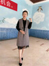 俞兆林（YUZHAOLIN）妈妈装春秋连衣裙两件套中老年女装贵夫人气质风衣洋气马甲外套女 卡其色 2XL 【建议110-120斤左右】 实拍图