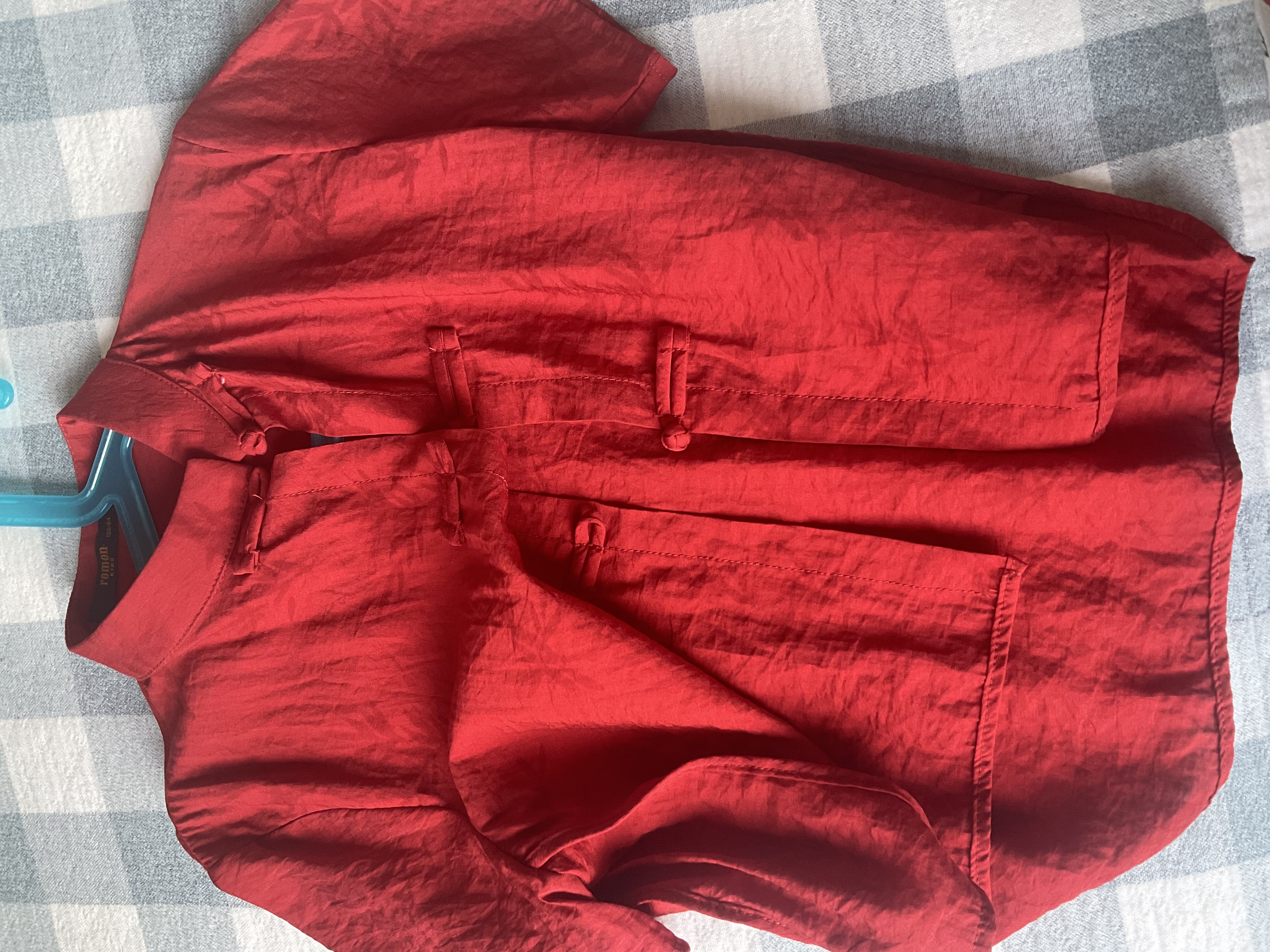 罗蒙男童新式汉服套装国风唐装儿童中秋节毕业演出服 酒红色130 实拍图