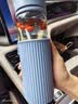 乐扣乐扣（LOCK&LOCK）耐热单层玻璃水杯学生便携男女白领可爱清新时尚茶杯子LLG673 蓝色500ml 实拍图
