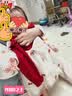 COSMICKISS女童衣服春夏薄款女宝宝一周岁礼服中式百天蓬蓬裙公主裙满月衣服 红色蝴蝶裙纱裙【长袖款】 90  码 实拍图