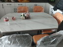 岩板餐桌轻奢高级感2025新款家用小户型伸缩储物电磁炉吃饭桌子 12mm雪山白亮光岩板 1.2m 单张餐桌 实拍图