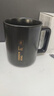 炊大皇马克杯陶瓷杯茶杯经典黑白泡茶杯咖啡杯早餐杯果汁水杯 黑色420ml 实拍图