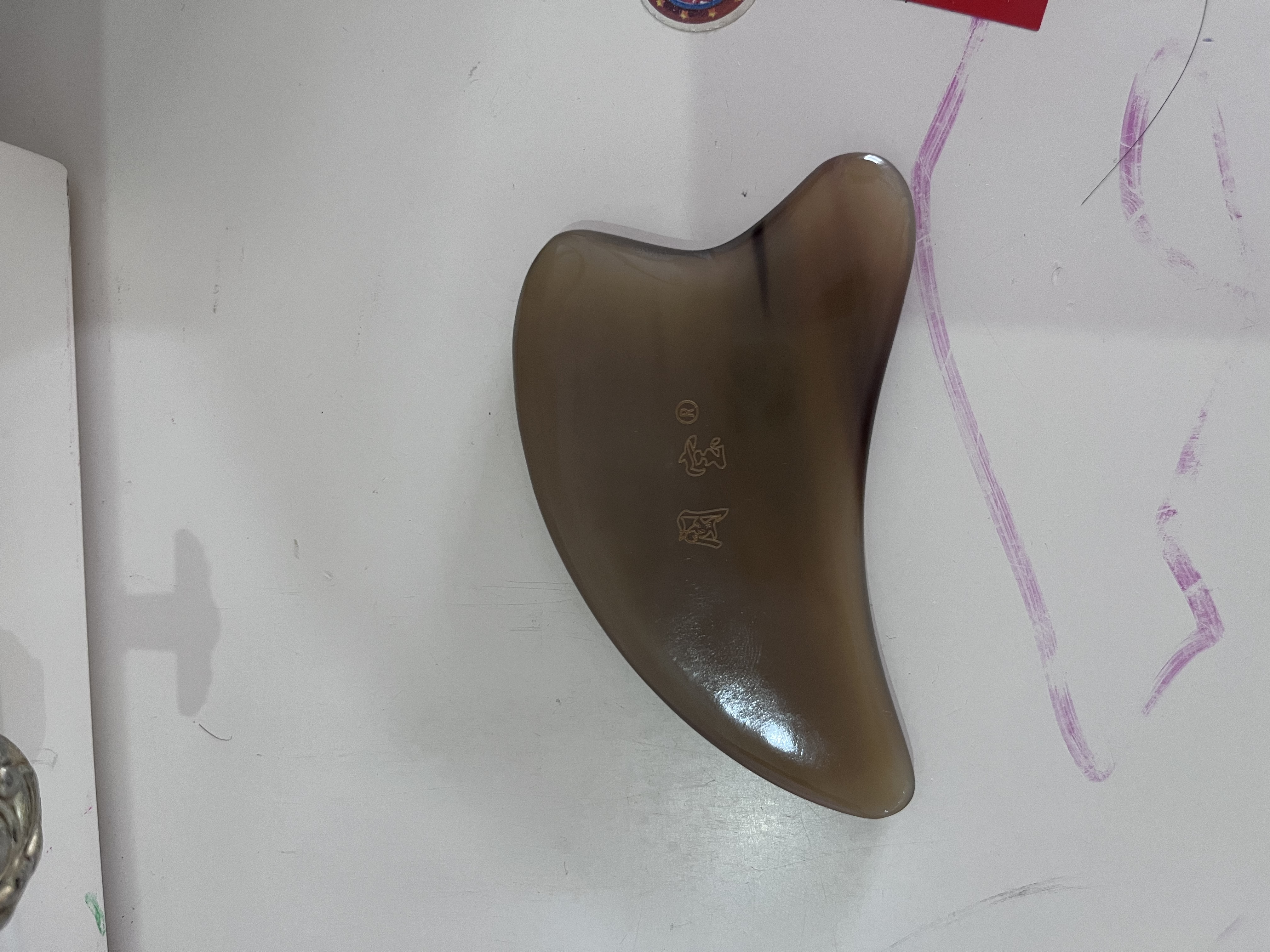 闽宝天然白水牛角刮痧板面部美容女脸部全身通用眼部用拨筋棒中医保健 实拍图