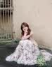 雪妃蓝琪（XUEFEILANQI）法式粉色碎花连衣裙子女春秋季2026新款穿搭一整套针织开衫半身裙 粉色开衫+白色吊带+碎花半身裙 M 【建议90-110斤】 实拍图