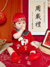 G.duck小黄鸭满月婴儿衣服夏季薄款新生儿连体衣国风周岁礼服男宝宝唐装 酒红色 66cm 66码0-3月（建议宝宝4-6公斤左右)cm 晒单实拍图