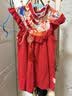 贝瑞加（Babyprints）女宝宝周岁礼服红色连衣裙发带套装抓周冠衣中式裙子国风公主裙90 实拍图