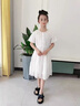 G.duck童装女童连衣裙夏季儿童公主裙韩版时尚23新款小女孩泡泡袖雪纺裙 白色 160 尺码13~14岁【150-160cm】 实拍图