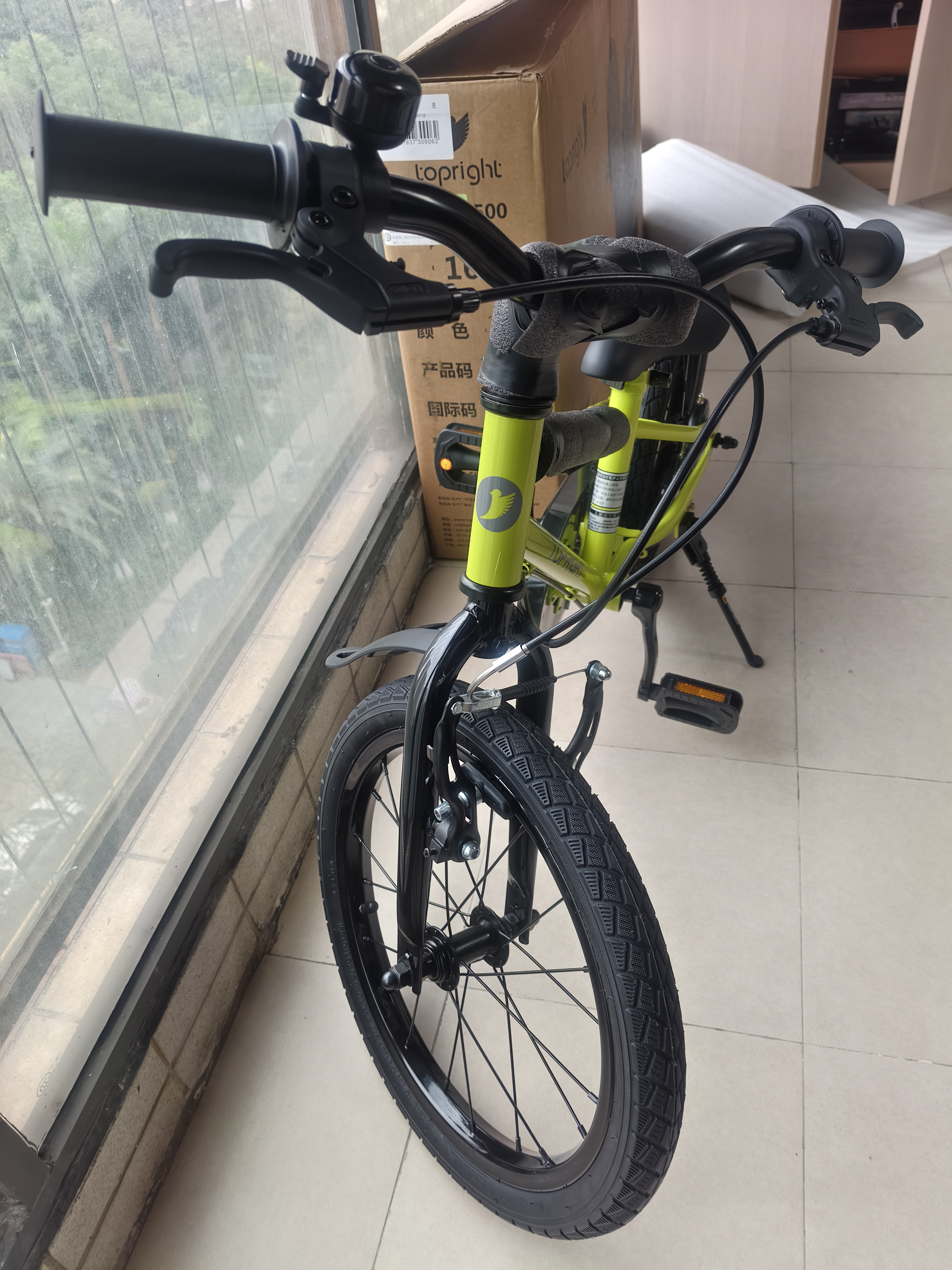 途锐达（TOPRIGHT）京东自营蜂鸟儿童自行车3-8岁男孩单车宝宝骑行脚踏车16寸青柠绿 实拍图