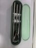 美厨（MAXCOOK）316L不锈钢筷子勺子餐具套装 便携式筷勺三件套 北欧绿 MCK5138 实拍图