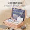 袋鼠行李箱小型登机箱次日达拉杆箱儿童旅行密码箱男女学生大容量皮箱 米白-加厚箱体豪华内衬款 24英寸  黄金尺寸-学生返校托运箱 实拍图