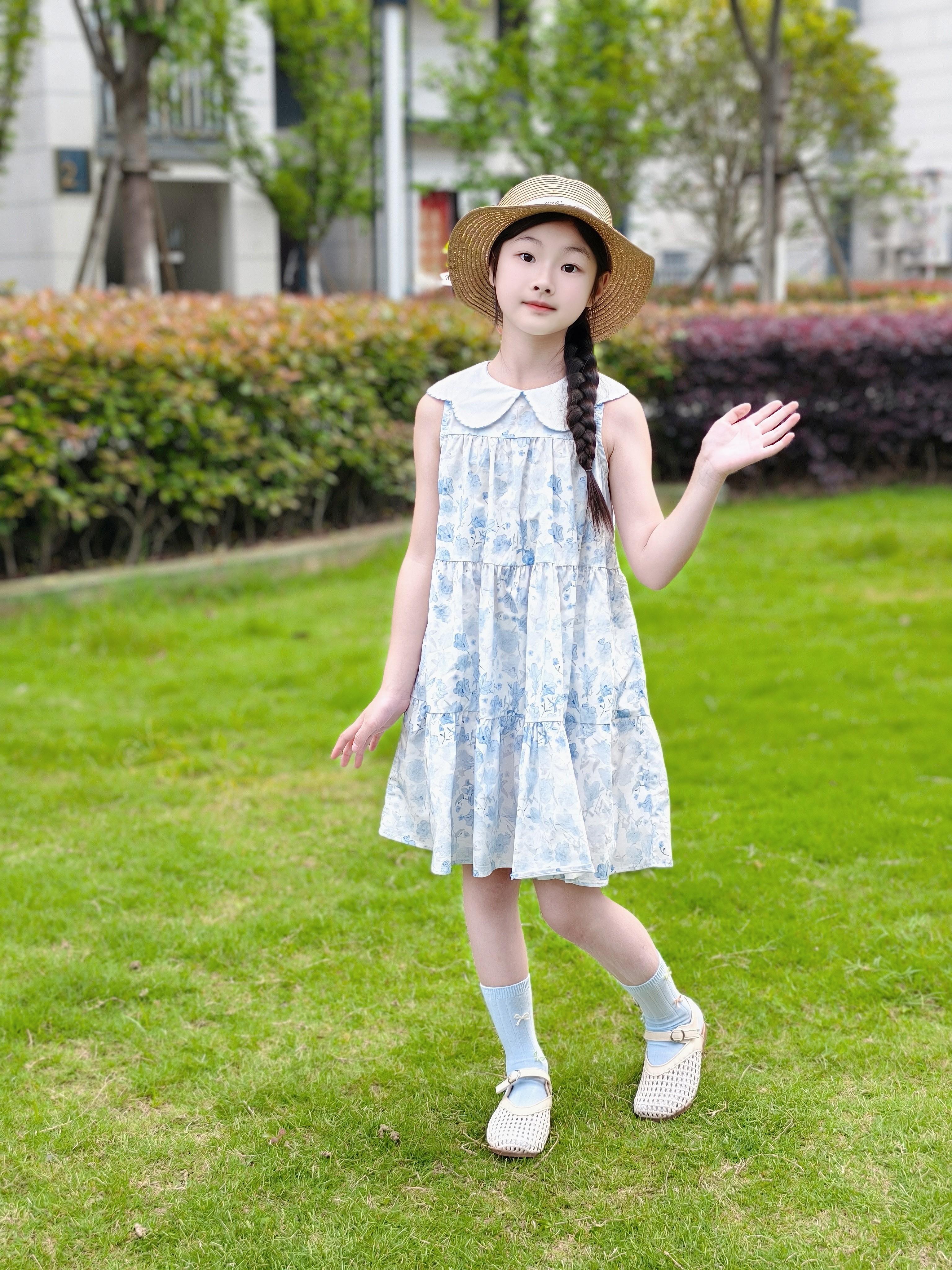 皇室童缘女童娃娃领连衣裙26夏款碎花蛋糕裙童装裙子中大童 实拍图