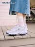 斯凯奇（Skechers）男女鞋小白熊休闲鞋子厚底增高百搭运动软底老爹鞋99999863 白色/海军蓝色/WNV 36.5 【正码正拍】 实拍图