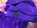 臻媚睡衣女性感内衣包臀蕾丝睡裙内裤套装家居服冰丝服饰 紫色 9088 实拍图
