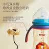 日康（rikang）吸管奶瓶 9个月+带重力球宽口奶瓶 PPSU带手柄300ml N1062 蓝色 实拍图