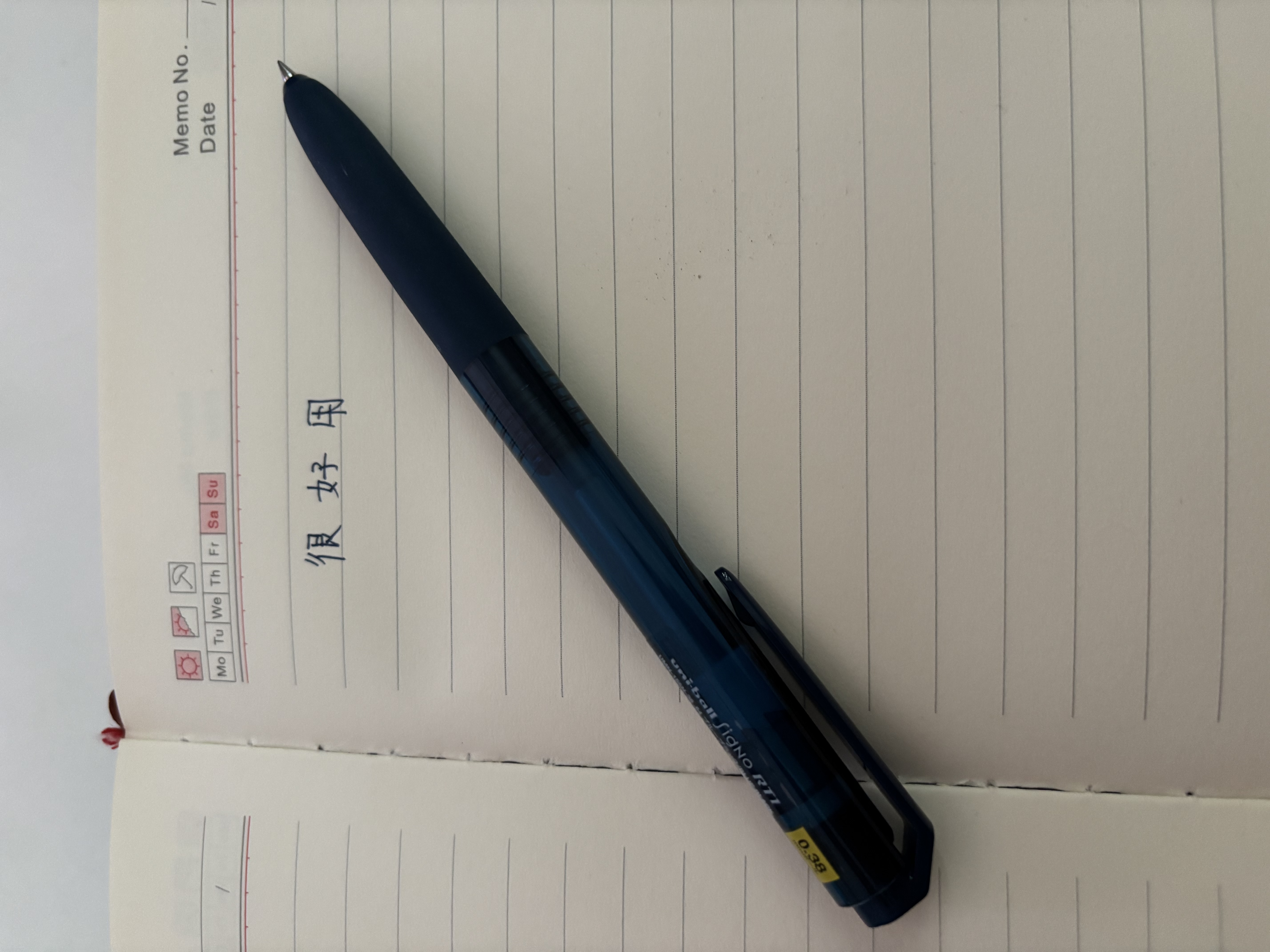 uni三菱 uni-ball UMN-155低阻尼按动蓝黑色中性笔高颜值0.38mm签字笔商务学生水笔水性笔 1支 实拍图