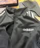 adidas休闲舒适三条纹立领夹克外套男装秋季阿迪达斯官方轻运动   黑色/白（推荐选大一码）   L 实拍图
