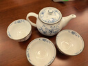 陶趣居 日本进口线唐草小蓝芽茶杯日式汤吞寿司杯陶瓷小杯泡茶杯子茶具 线唐草 茶壶 带滤网465ml1只 实拍图