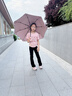 美度全自动三折雨伞学生儿童晴雨伞环扣柄可挂书包圆角防戳M3075粉色 实拍图