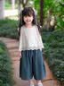 G.duck小黄鸭女童夏装套装2026新款儿童服装中小童女孩衣服娃娃衫两件套 图片色 100 cm 实拍图