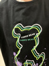 可可鸭（QQ DUCK）童装儿童短袖T恤女童夏装汗衫学生青少年衣服小熊T黑色；150 实拍图