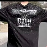 BOY LONDON【满天星】夏季男女同款短袖渐变烫钻印花时尚T恤N01107 黑色 XS 实拍图