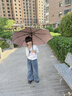 美度全自动三折雨伞学生儿童晴雨伞环扣柄可挂书包圆角防戳M3075紫色 实拍图