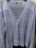优衣库镂空V领针织开衫女装/毛衣毛衫外套485724 61 水蓝色 3XL 实拍图