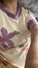 宜而爽【100%纯棉】女士睡衣女夏季V领短袖家居服套装送妈妈礼物 实拍图