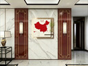 画画小镇中国地图玄关装饰画水培绿植入户走廊餐厅电视墙高级感立体壁灯画 ZP6177【中国地图】 45*45【上层39*39下层37*45横版20*10.2】 不带灯款 立体UV精雕木纹色封边-赠储水花瓶-赠仿真绿植 晒单实拍图
