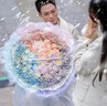 百花馆鲜花速递碎冰蓝玫瑰花束满天星真花生日礼物送女友同城配送小时达 纯欲千金—33朵|dy160 实拍图