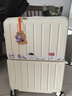 袋鼠（KANGAROO）新款前开口行李箱女学生高颜值拉杆箱轻便旅行箱宽拉杆密码箱皮箱 奶白色【USB+杯架】 24英寸 实拍图