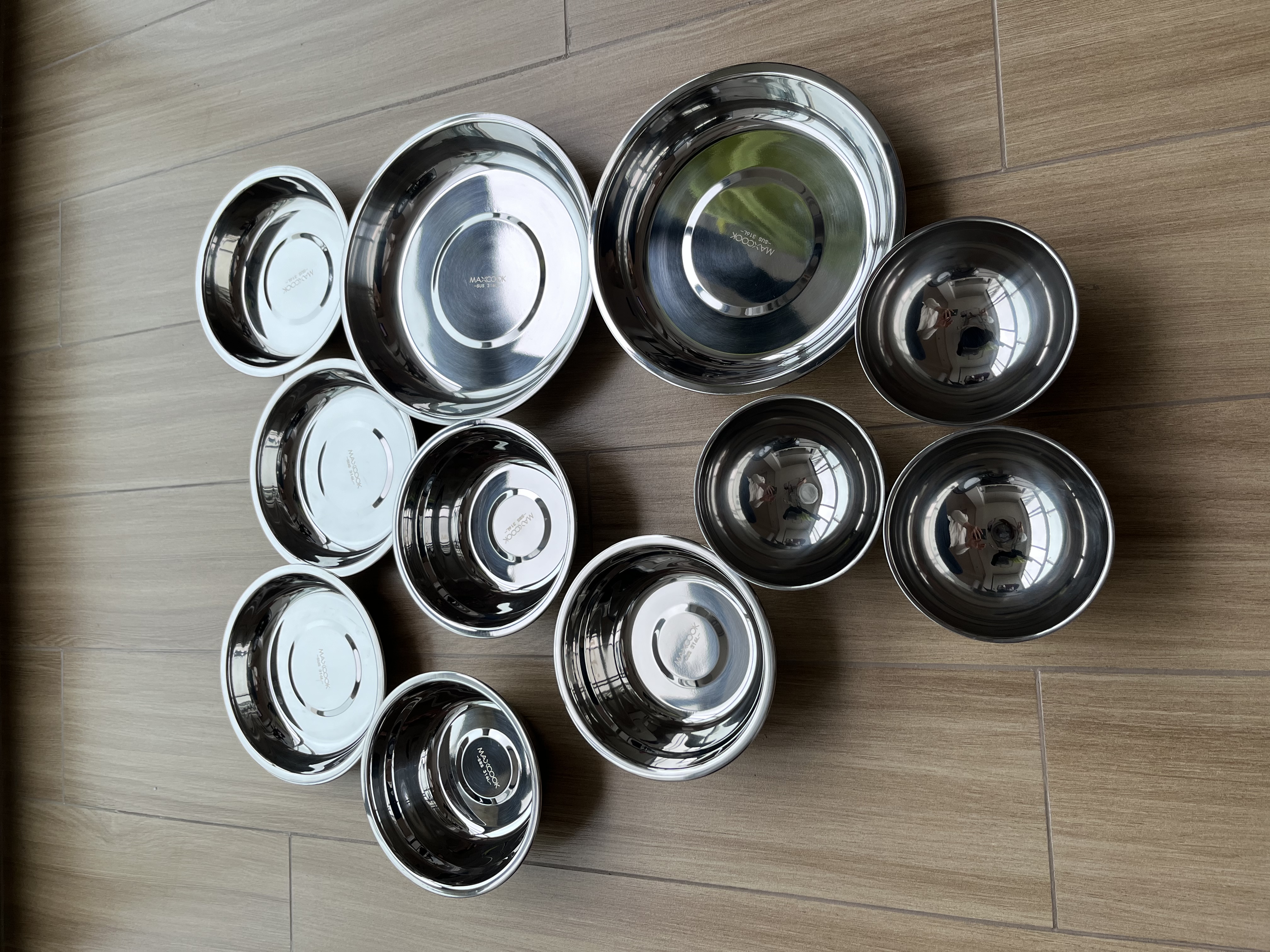 美厨（MAXCOOK）304不锈钢碗12CM 汤碗餐具面碗 双层隔热 3只装 MCCU2784 实拍图
