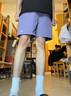 WASSUP HERMU冰丝短裤男夏季薄款速干户外梭织沙滩运动港风休闲潮流直筒五分裤 米白色 XL （推荐116-128斤） 实拍图