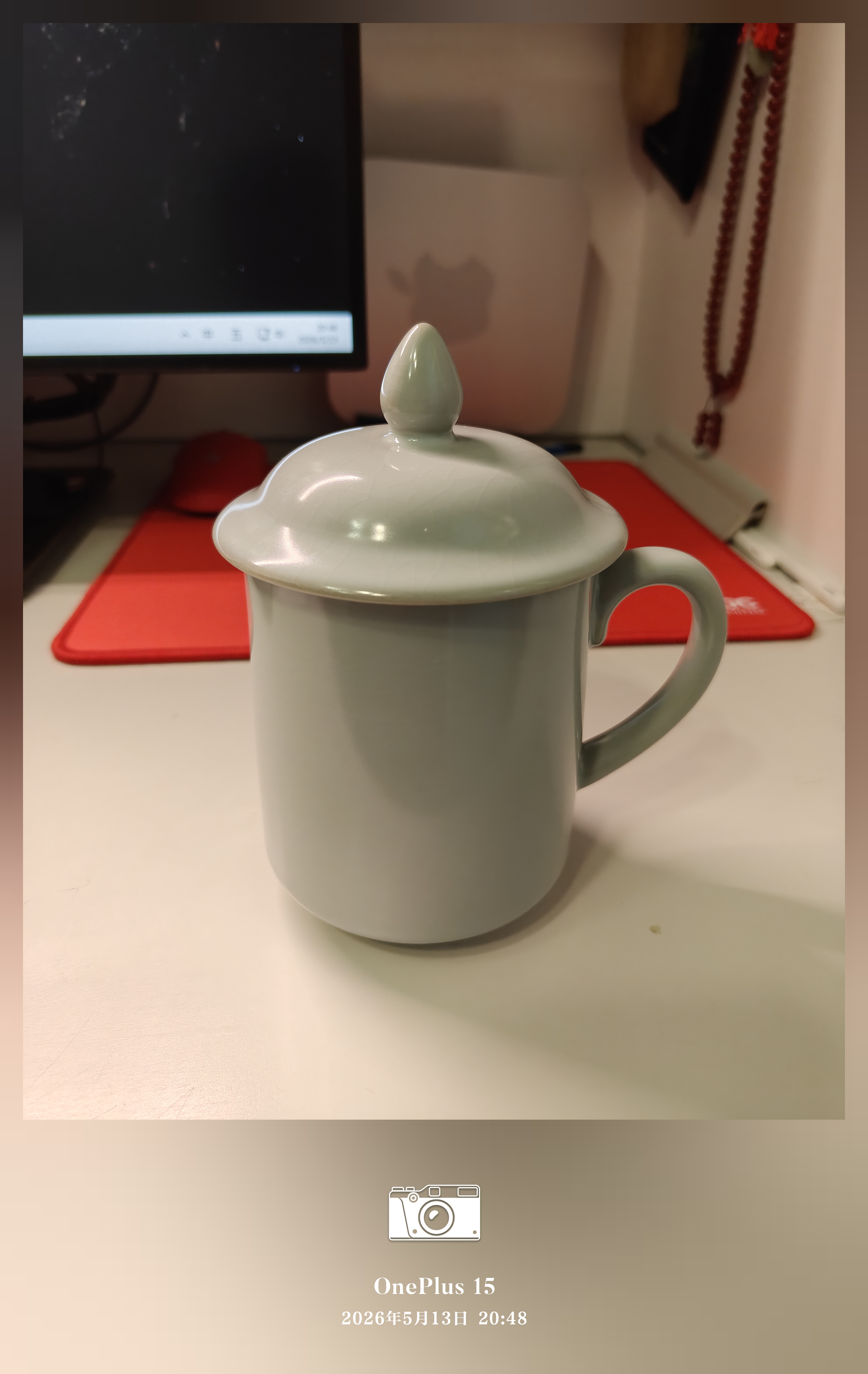 雅瓷汝窑茶杯陶瓷泡茶杯老板杯带盖大号男士办公杯会议杯 汝窑会议杯460ml1只 实拍图