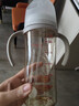 贝亲（Pigeon）自然离乳PPSU重力球吸管奶瓶双把手330ml12月+(附带奶嘴12月*2支) 实拍图