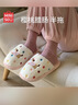 名创优品（MINISO）彩点狗狗卡通趣味毛毛居家鞋女秋冬可爱棉拖鞋月子鞋白蓝38-39 实拍图