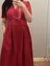 优衣库麻混纺V领连衣裙/短袖女装合作款/裙子484825 16 红色 XL 实拍图